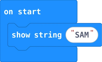 The MakeCode blocks of this program