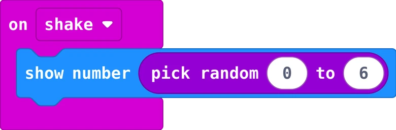 The MakeCode blocks of this program