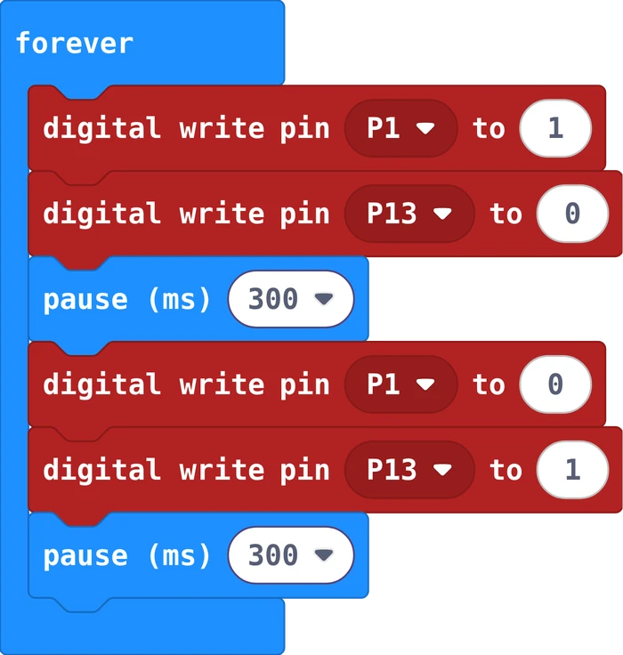 The MakeCode blocks of story 2