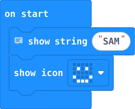 The MakeCode blocks of story 1