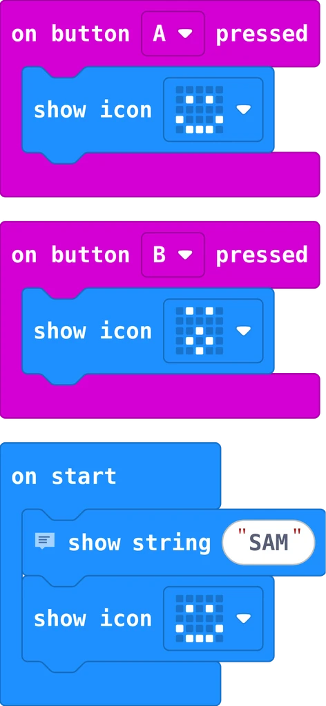 The MakeCode blocks of story 2