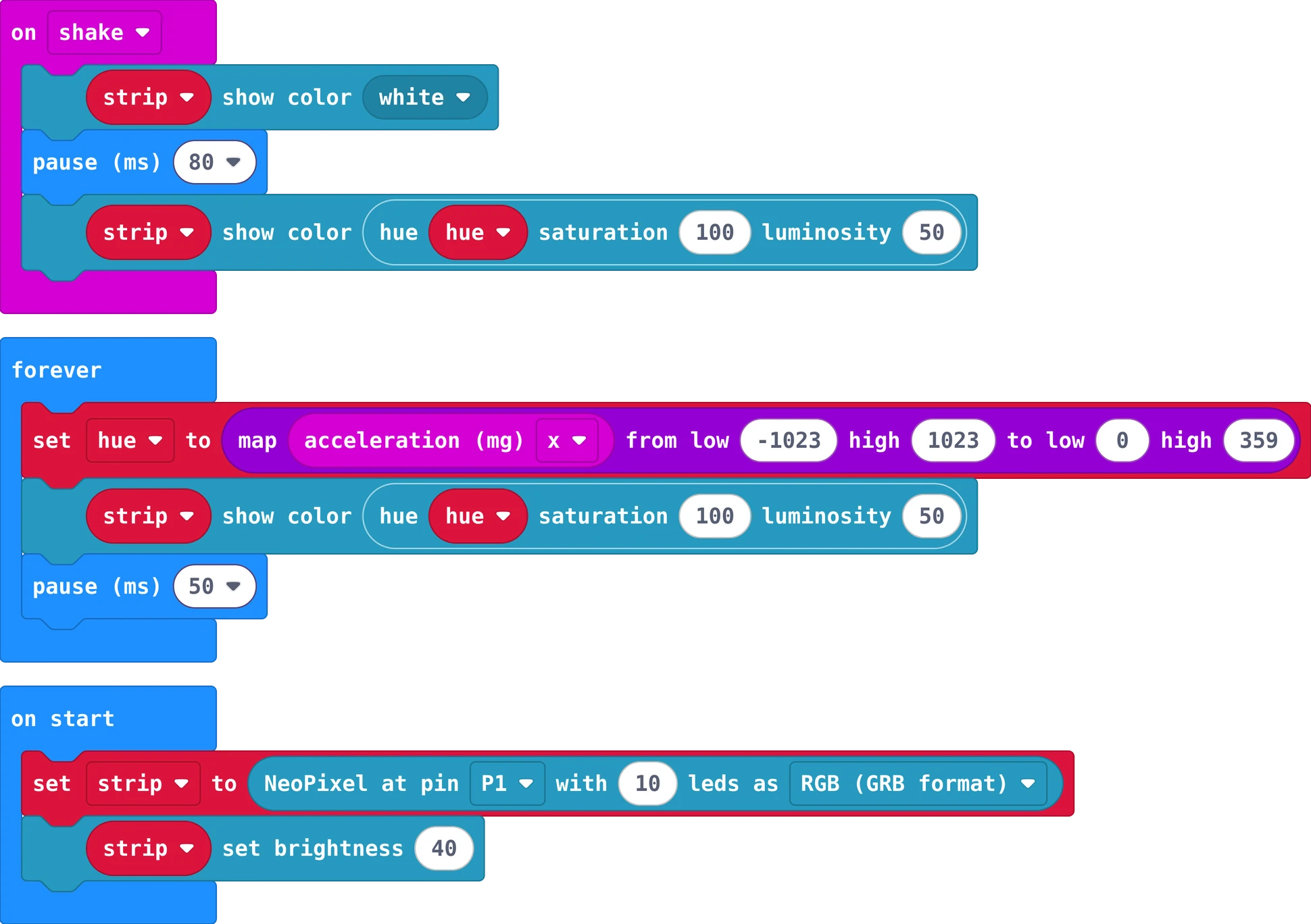 The MakeCode blocks of story 4