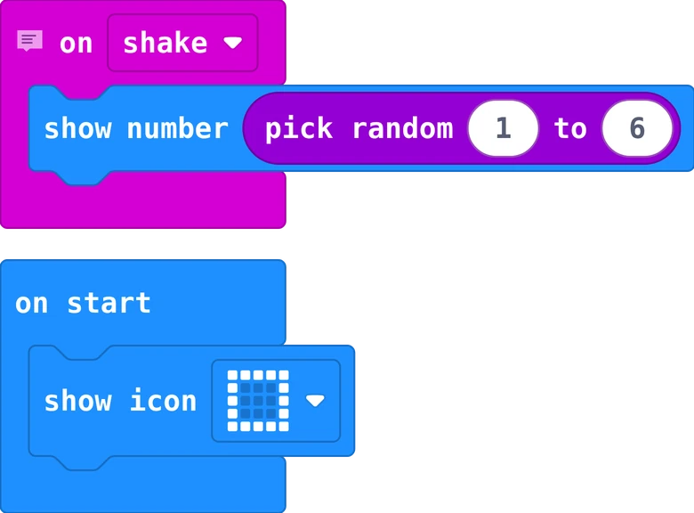 The MakeCode blocks of story 1